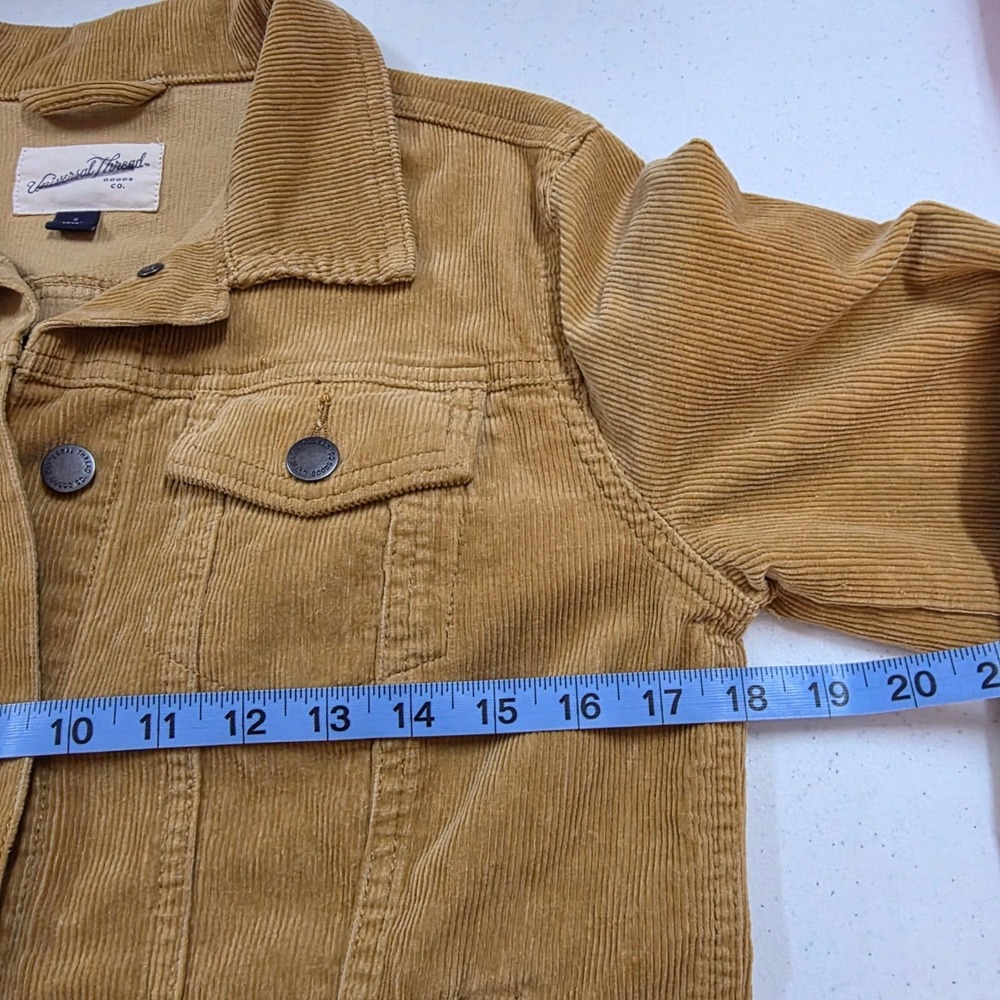 Universal Thread Womens Mustard Tan Corduroy Trucker Jacket Small Button Front - Picture 7 of 9